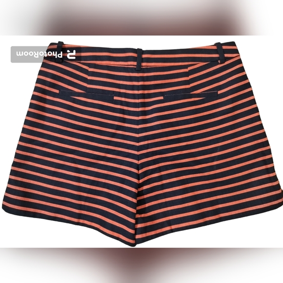 J.Crew casual short women's factory striped high rise navy blue orange size 12 - Picture 6 of 11